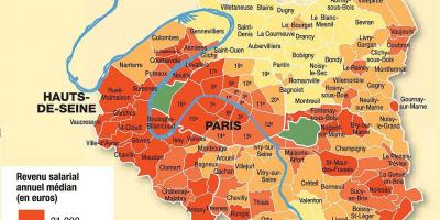 Карта Парижа и пригородов