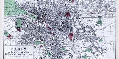 Карта ofhistorical карте Парижа