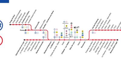 Карта RER линии а 