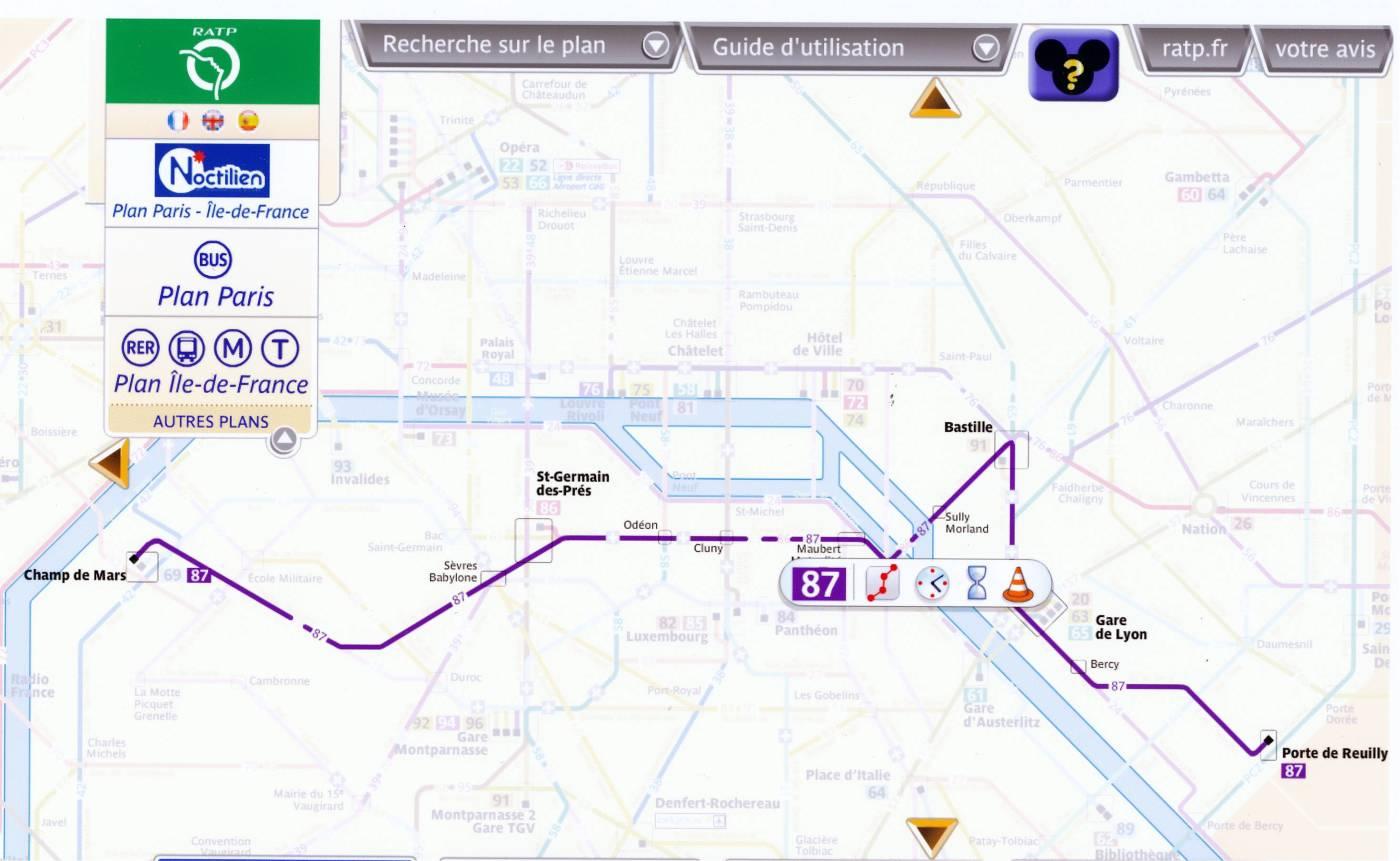 Карта общественного транспорта парижа