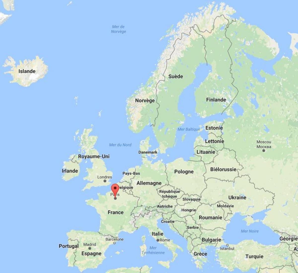Париж, Франция карта Европы