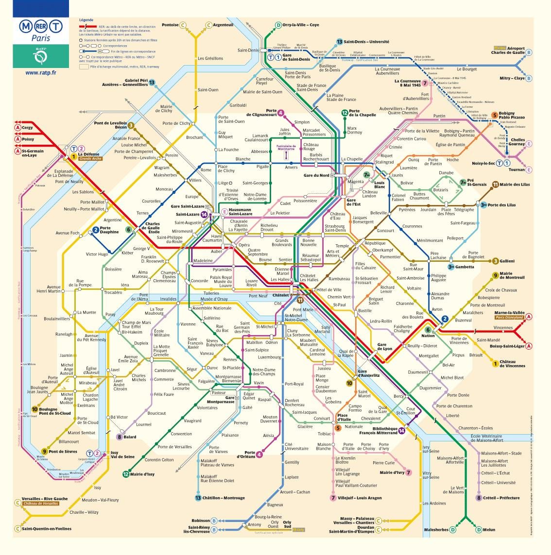 метро Парижа карта