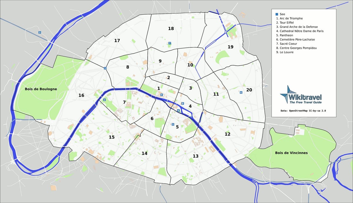 Париж парки карту