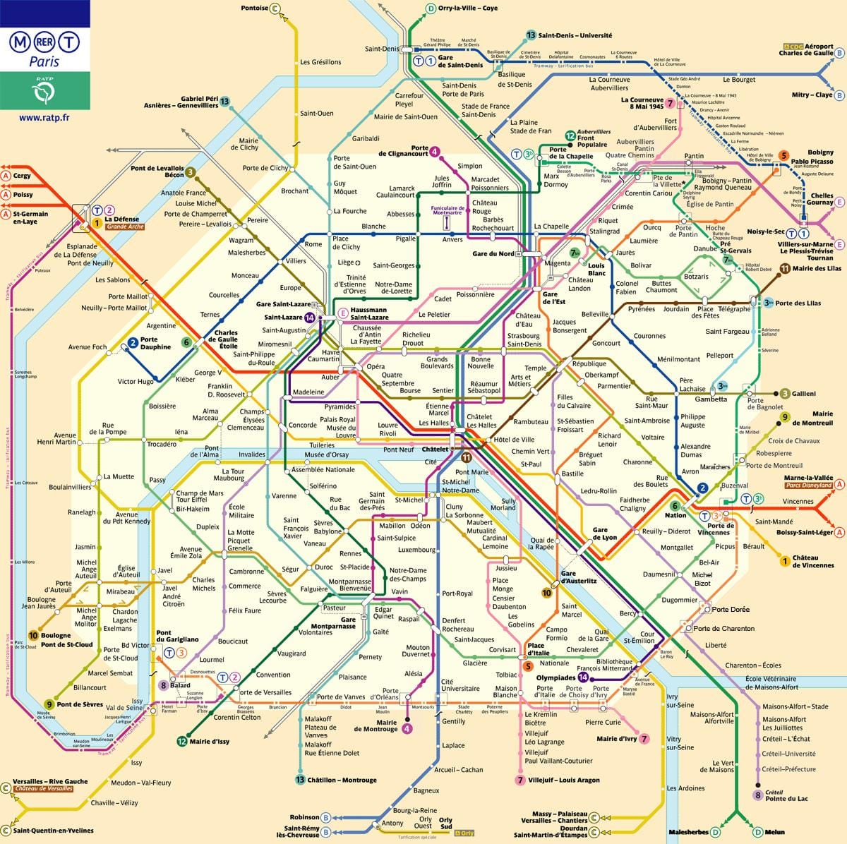 Париж РАТП карте