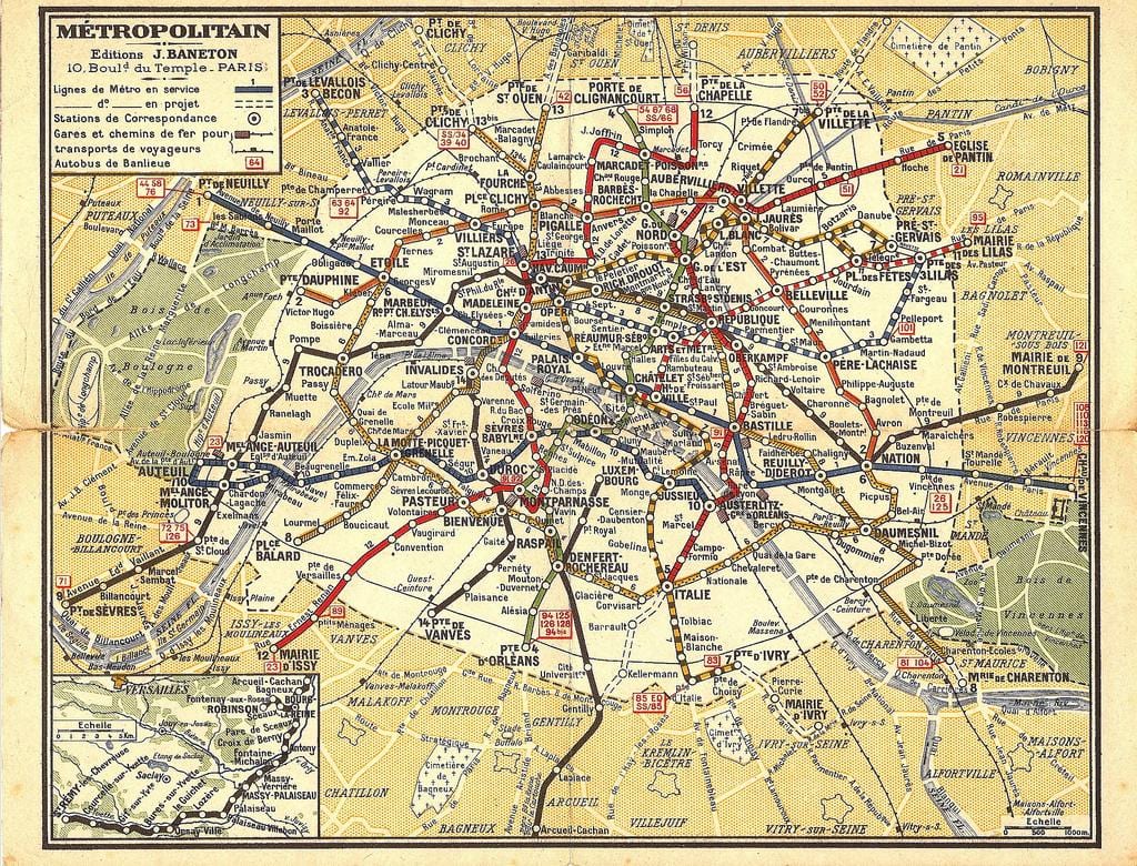 Карта парижского метро