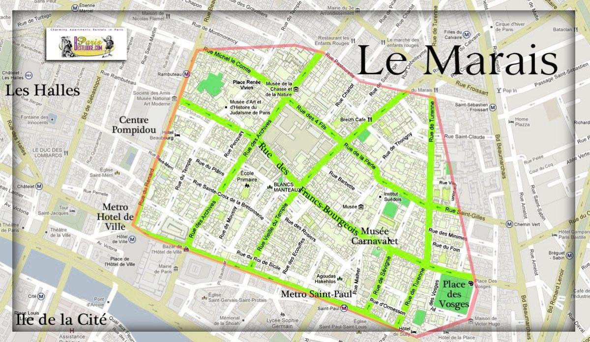 карта Парижа Марэ