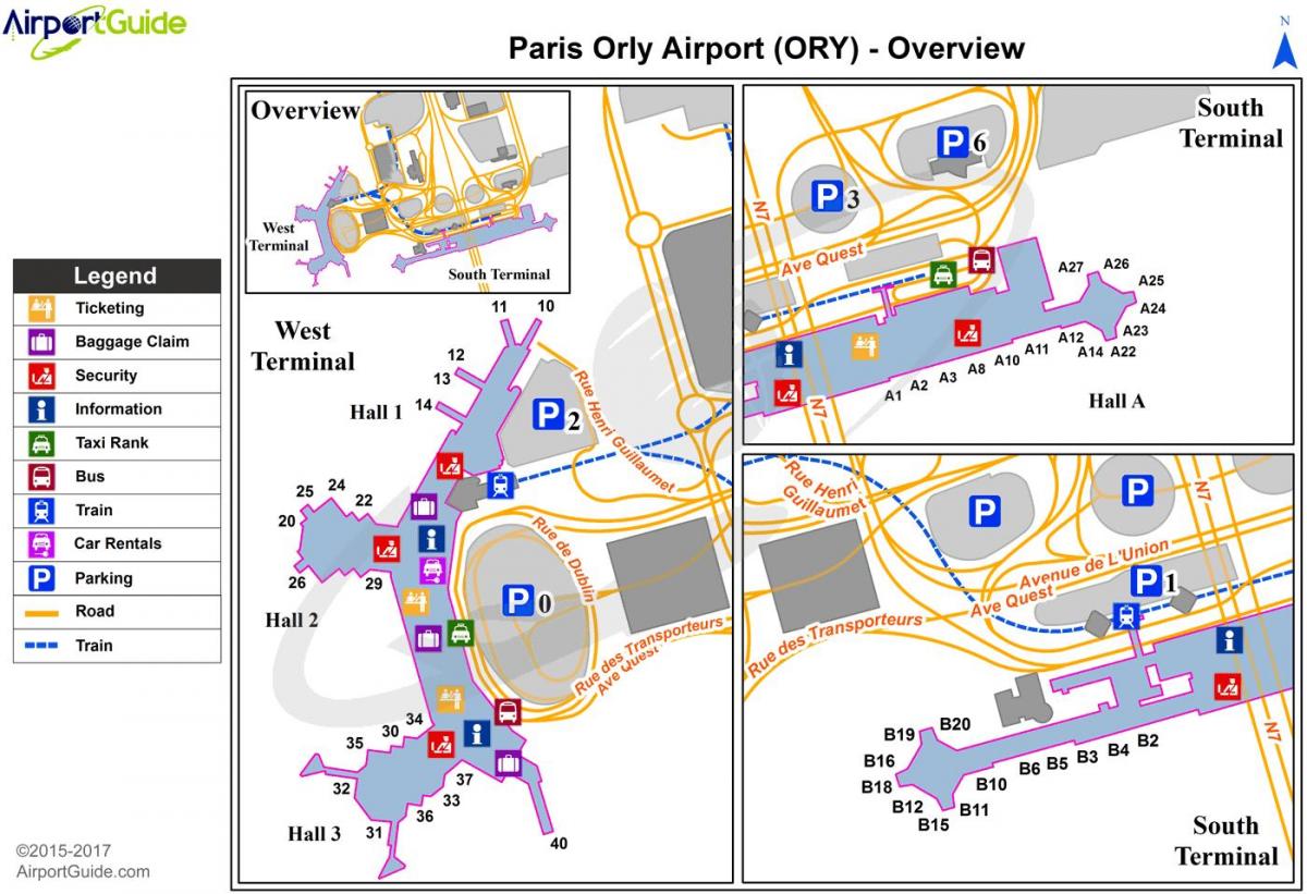Карта аэропорта Орли 