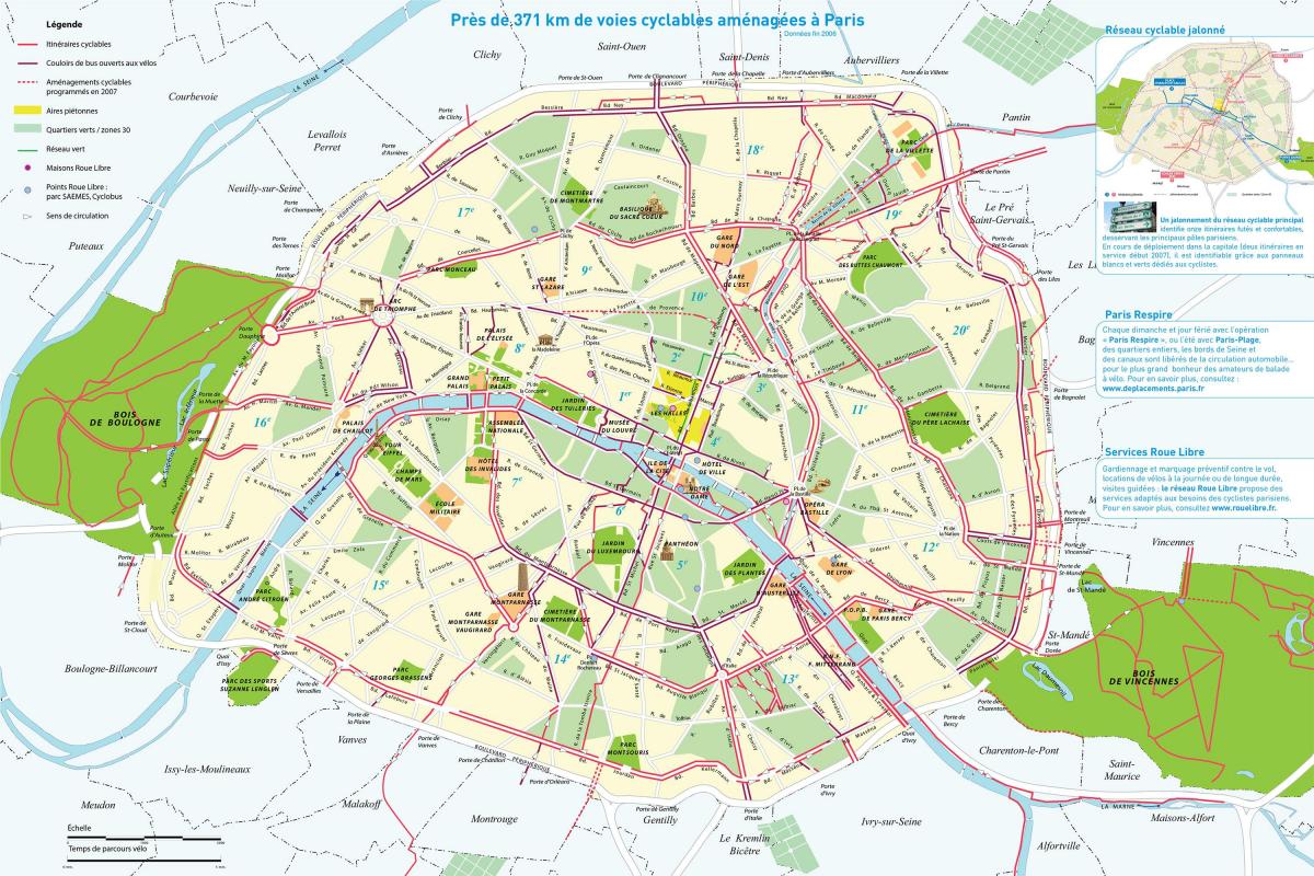 Париж веломаршруты карте