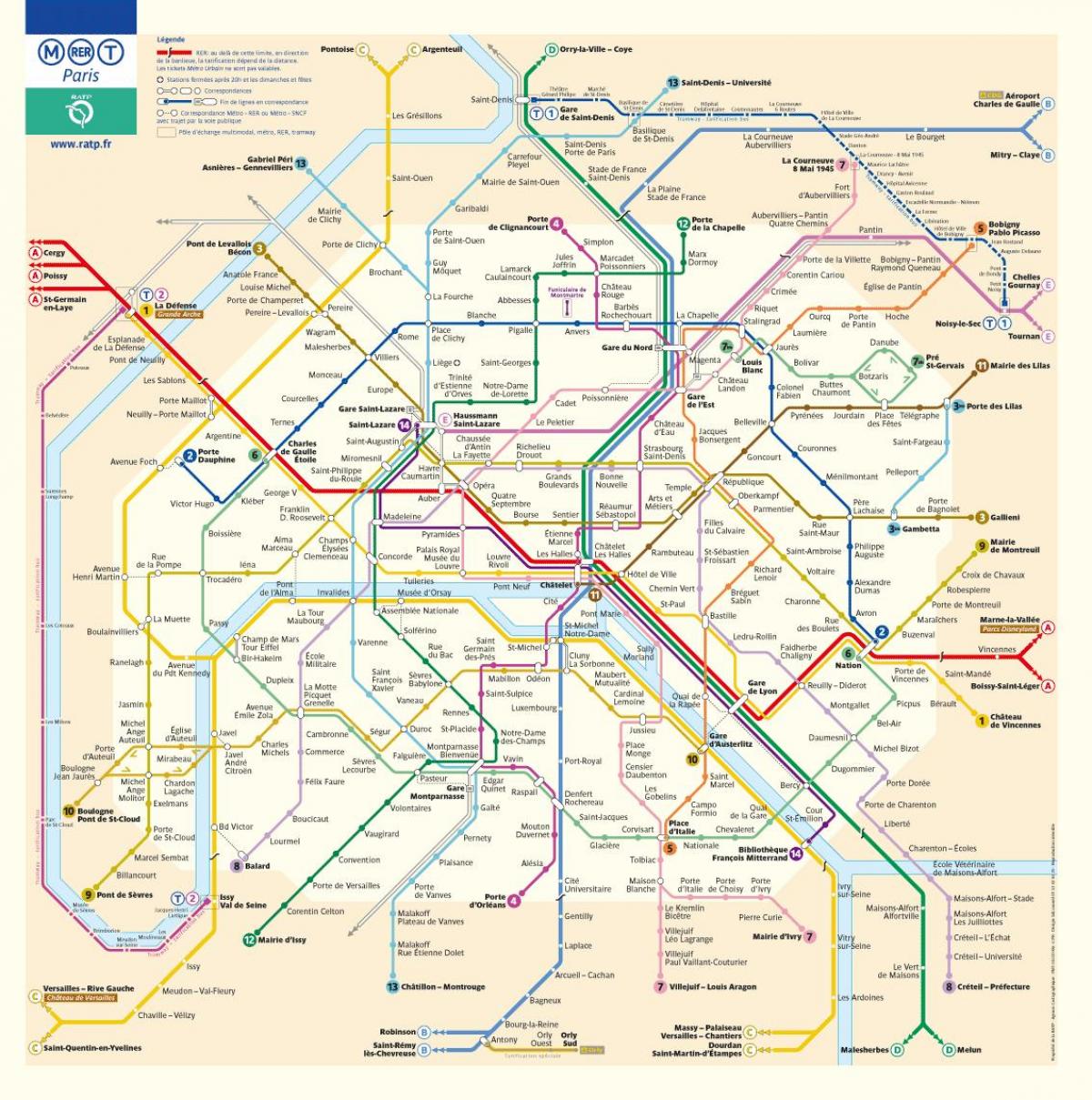 метро Парижа карта