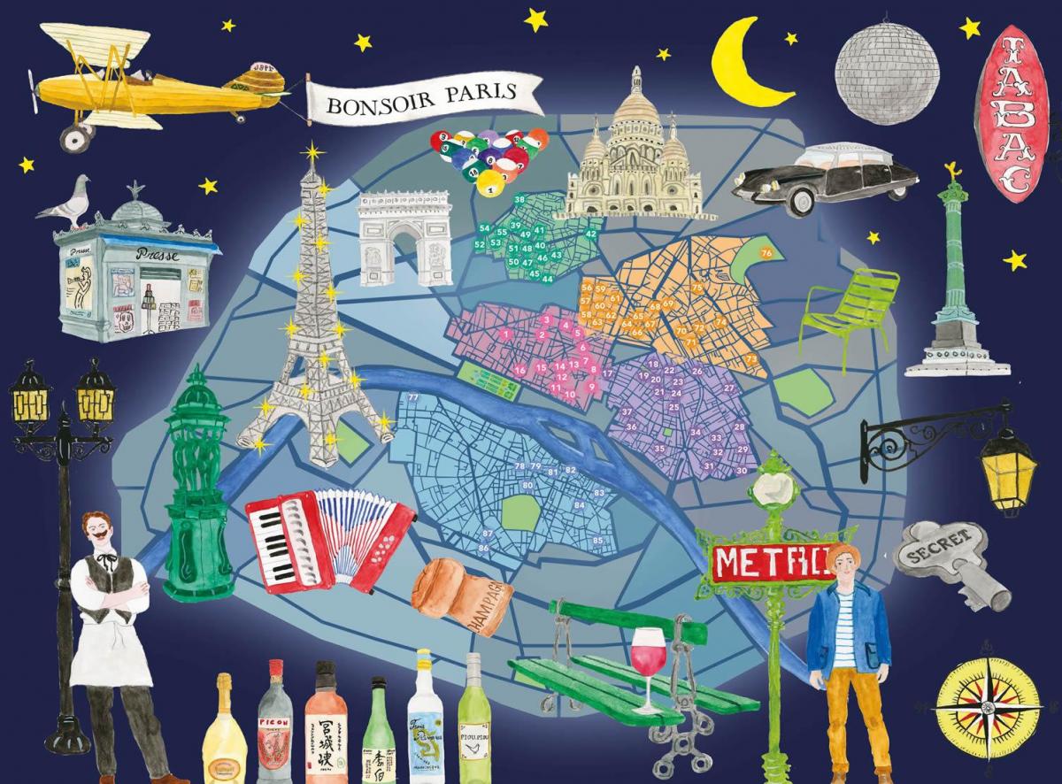 Карта Парижа ночная жизнь