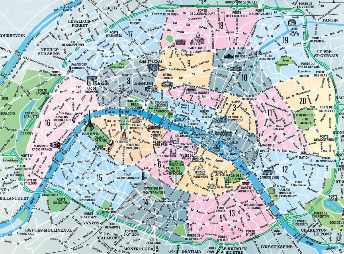 Париж подчеркивает карте
