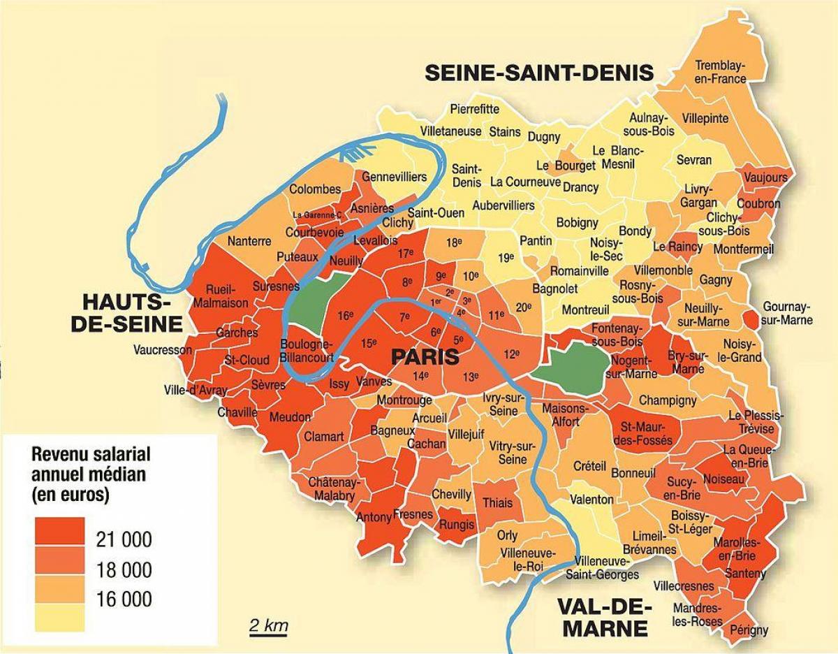 карта Парижа и пригородов