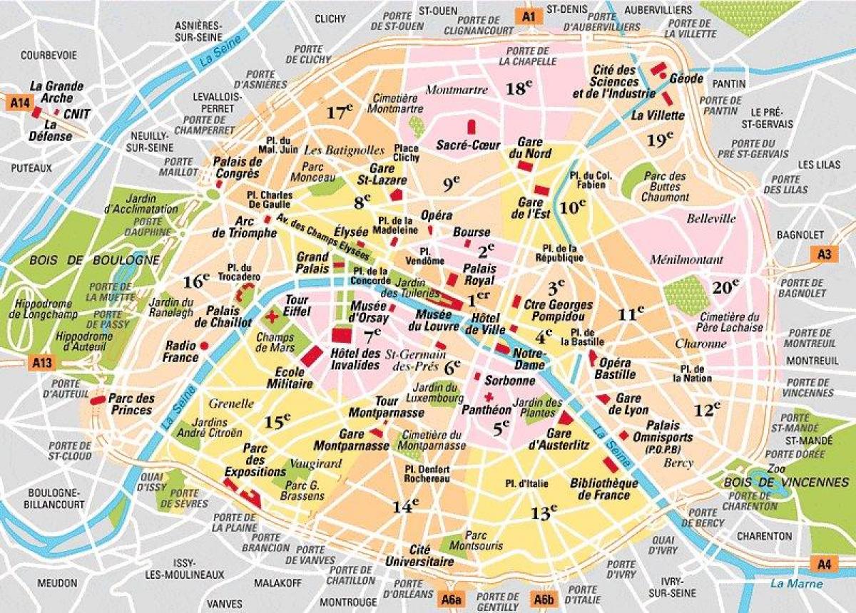 округе карте Парижа, Франция