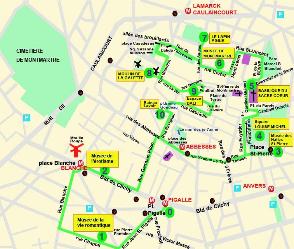Карта Пигаль Париж