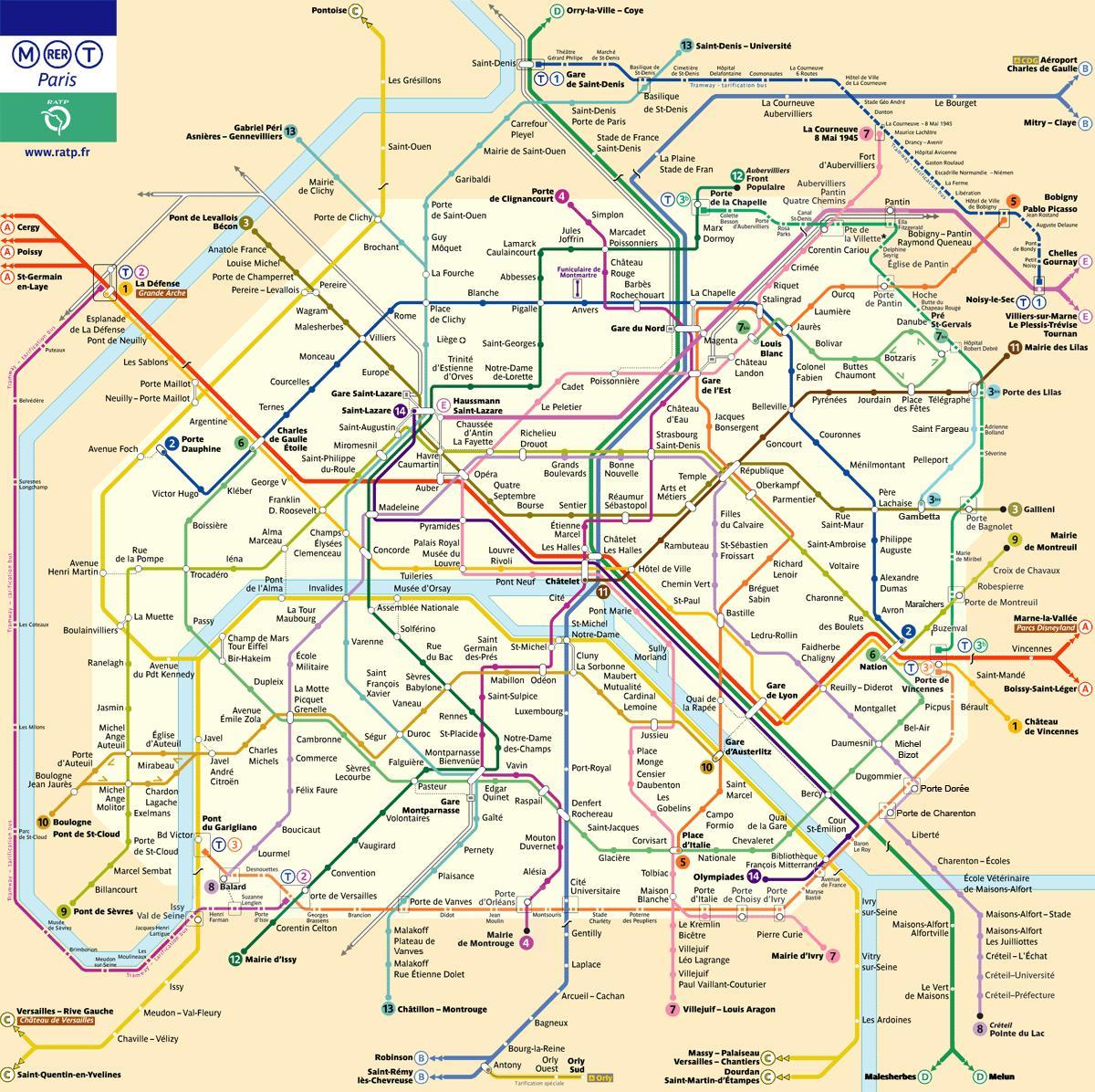 Париж РАТП карте