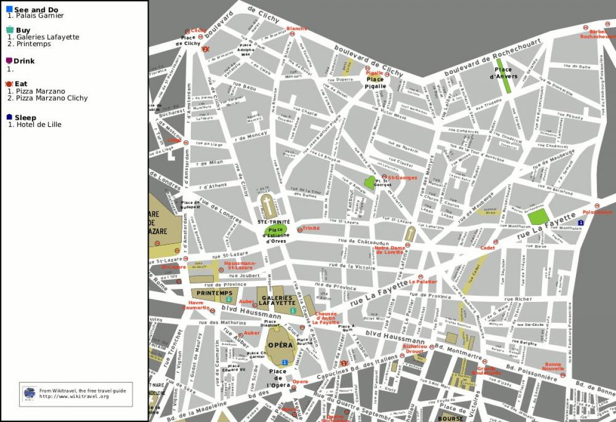 Карта опера Париж