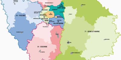 Карта Парижа Иль-де-Франс