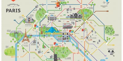 Места для посещения в Париже на карте