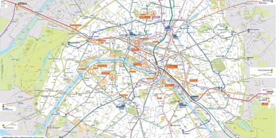 Париж общественным транспортом карте