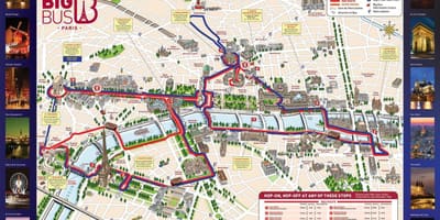 Красный автобус в Париже маршрут на карте