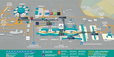 Аэропорт Париж Шарль де Голль на карте