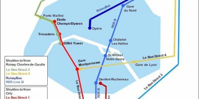 Карта Парижа железнодорожного вокзала Норд 