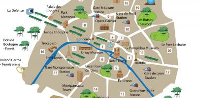Карта Парижа музеи и памятники