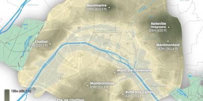 Карта Парижа высоте