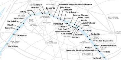 Карта Парижа мосты