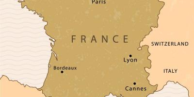 Карта Парижа на карте Франции