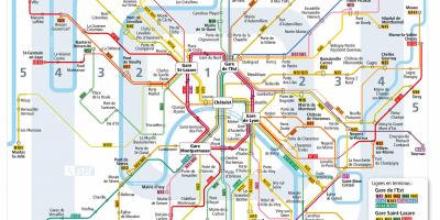 Карта Парижа ночной автобус