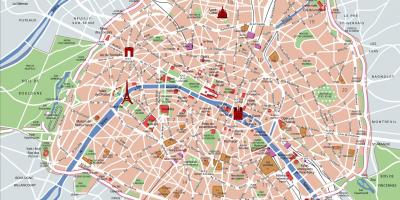 Париж главных туристических достопримечательностей на карте