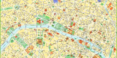 Карта центра Парижа достопримечательности