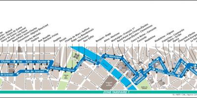 Карта автобус 42 маршрута Париж