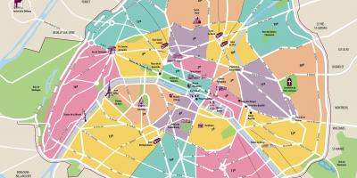 Карта Парижа Франция районов