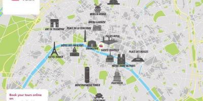 Карта города Париж Франция