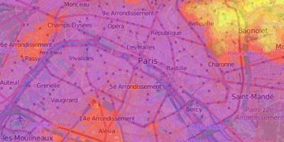 Карта физическая Париж